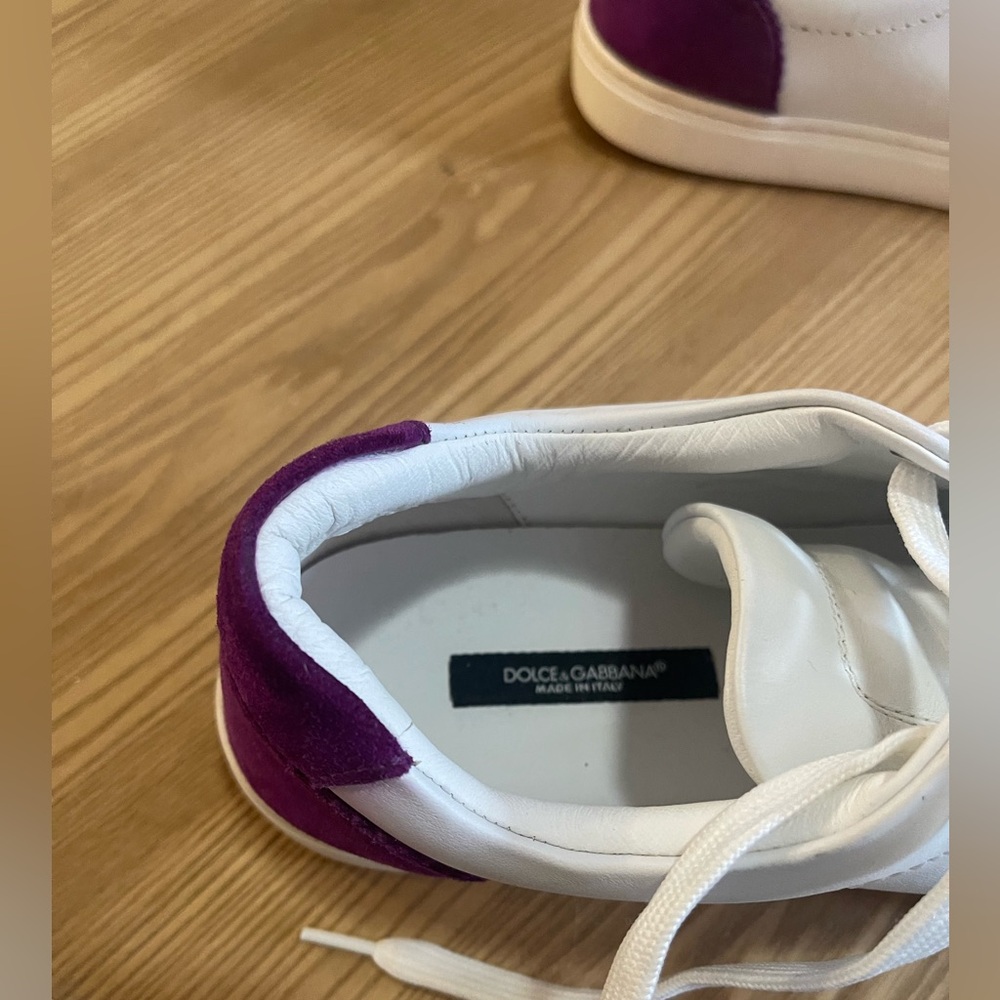 Dolce & Gabbana Women's White and Purple Sneakers - Picture 7 of 9